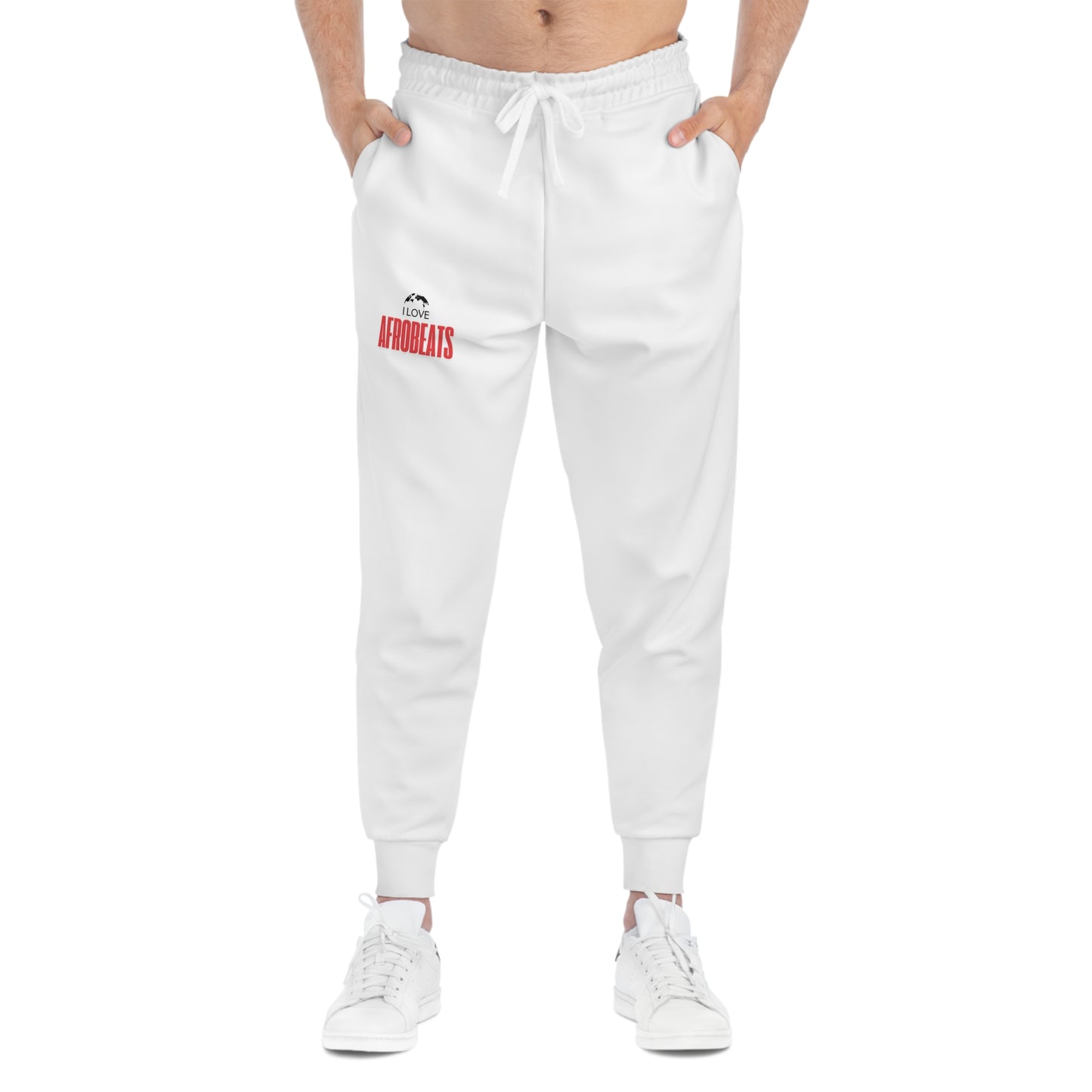 Afrobeats athletic joggers white