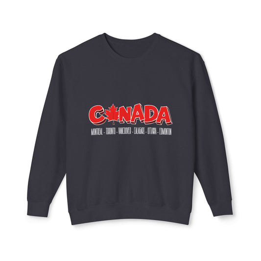 Canada cities crewneck black