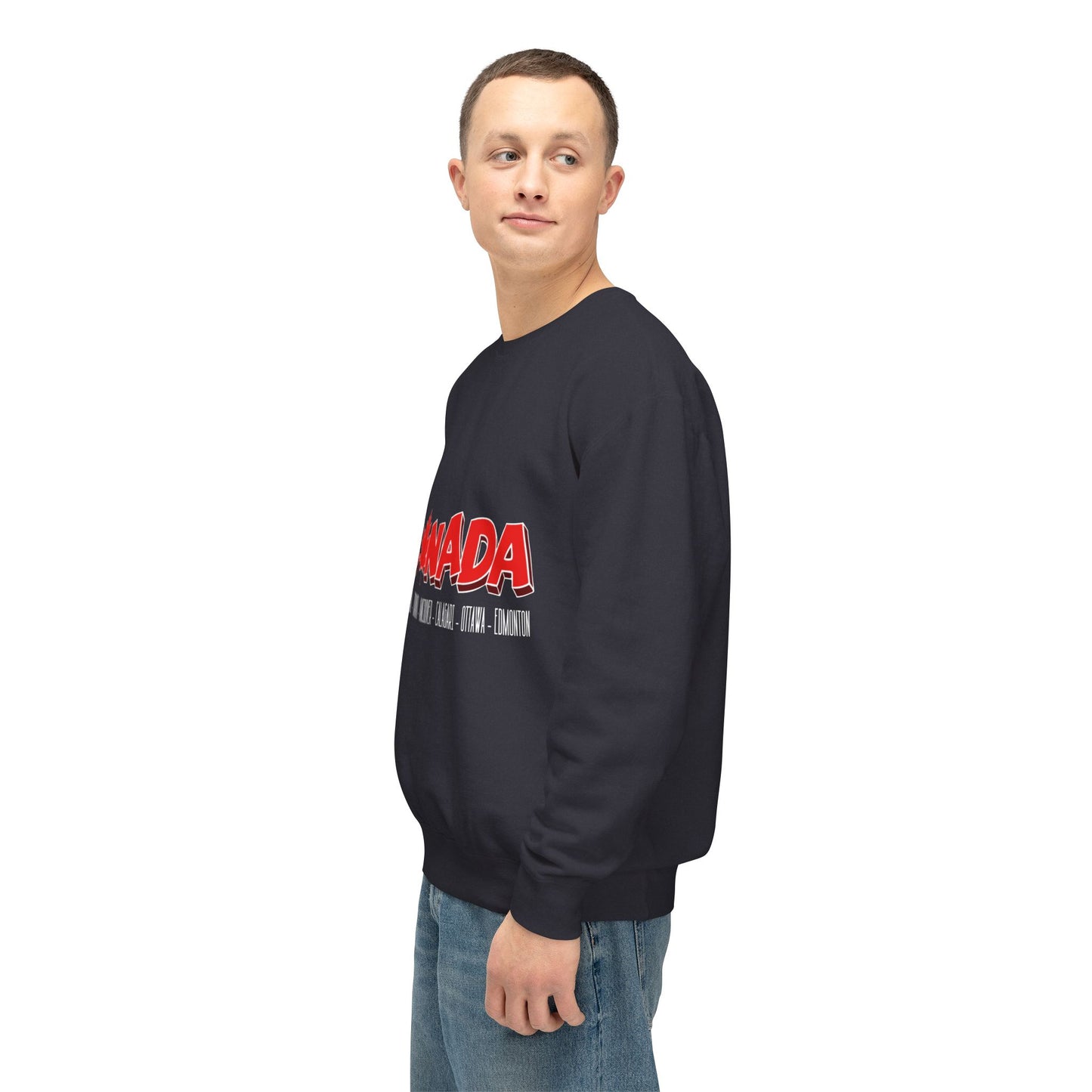 Canada cities crewneck black